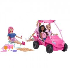 Barbie Mysteries Beach Detectives Plaj Arabası Bebek, Araç ve Aksesuarları- JFV68