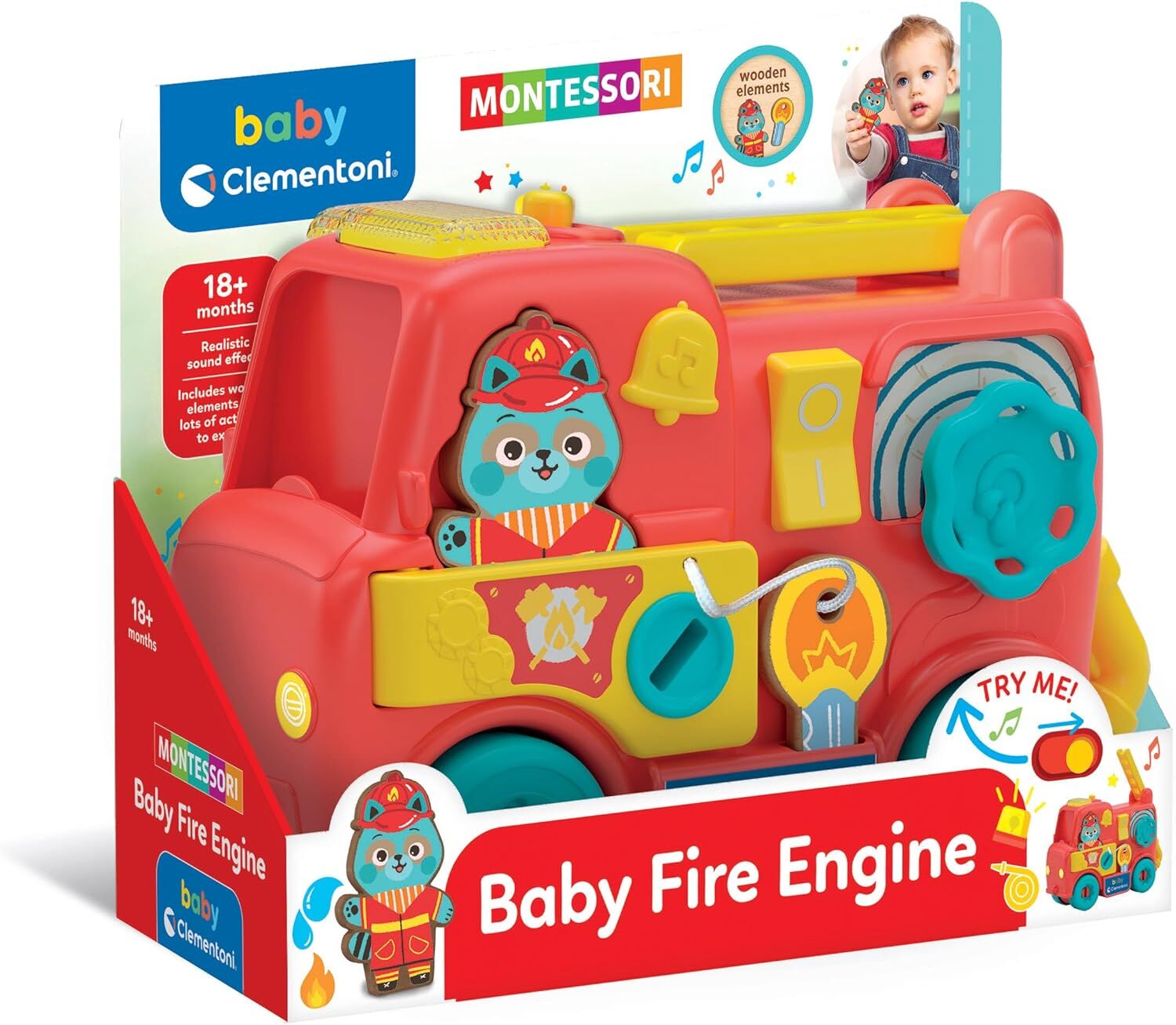 17551 Baby Clementoni - Montessori İtfaiye Kamyonu 18+ ay