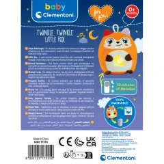 17555 Baby Clementoni - Minik Tilki 0+ ay - Işıklı ve Sesli Peluş Tilki