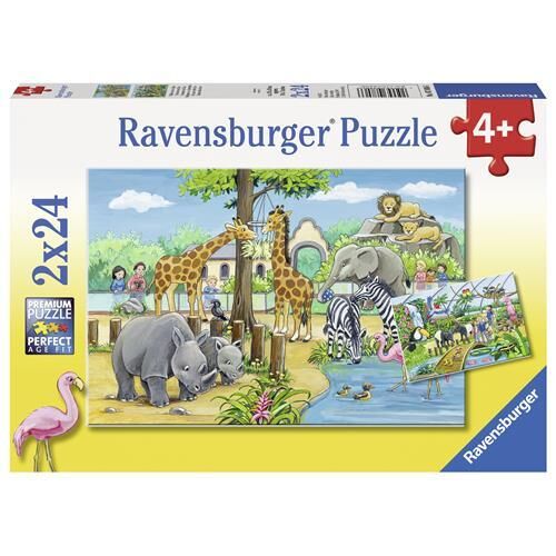 Ravensburger 2x24 Parçalı Puzzle Hayvanat Bahçesi-078066 (078066)