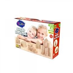 KUTUDA 60 PARÇA DOĞAL AHŞAP  BLOKLAR ONY-404