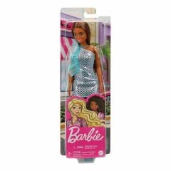 Barbie Pırıltılı Barbie Bebekler- T7580 - Mavi Pullu Esmer- HJR95