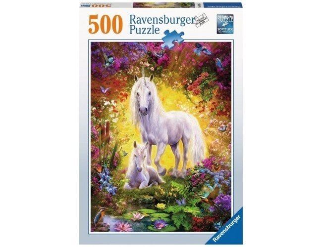 Ravensburger 500 Parçalı Puzzle Unicorn ve Yavrusu (148257)