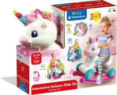 17883 Baby Clementoni - İnteraktif Unicorn 3'ü 1 Arada 12-36 ay - Ride on 3in1 Binilebilen Tek Boynuzlu At