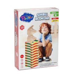 KUTUDA AHŞAP 100 PARÇA SİHİRLİ BLOKLAR ONY-358