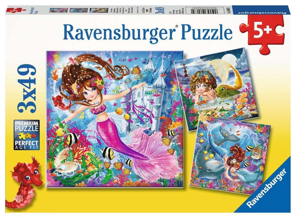 Ravensburger 3x49 Parçalı Puzzle Walt Disney Deniz Kızı-080632 (080632)