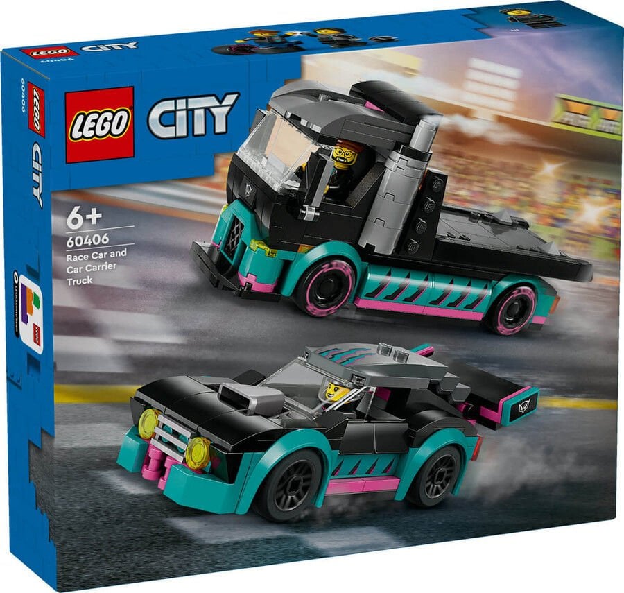 60406 LEGO® City Yarış Arabası ve Araba Taşıyıcı Kamyon