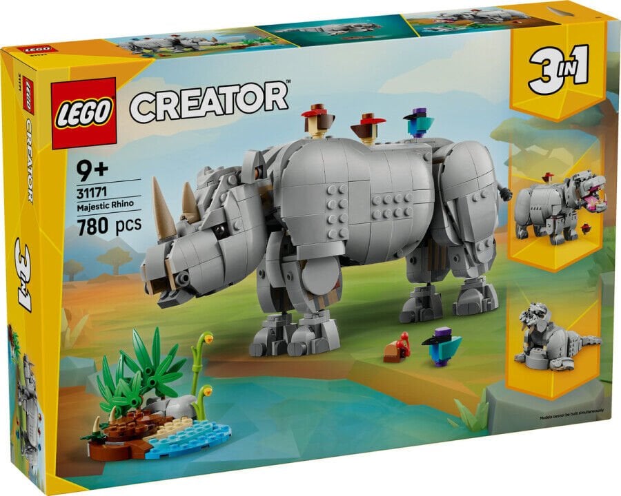 31171 LEGO® Creator Vahşi Hayvanlar: Muhteşem Gergedan ile Kuşlar