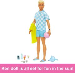 BARBIE PLAJ GUNU OYUN SETI KEN BEBEK HPL74