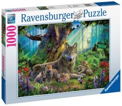 Ravensburger 1000 Parçalı Puzzle Wolves in Forest (159871)