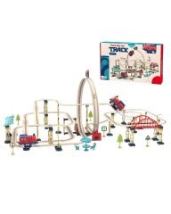 Şehir İstasyonu 161 Parça Demiryolu - 360° Dönme Hareketi & Pilli Tren