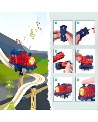 Şehir İstasyonu 147 parça Demiryolu Çantalı Set - 360° Dönme Hareketi & Pilli Tren