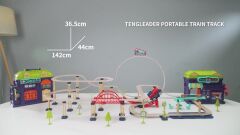 Şehir İstasyonu 147 parça Demiryolu Çantalı Set - 360° Dönme Hareketi & Pilli Tren