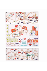 Şehir İstasyonu 69 parça Demiryolu Çantalı Set - 360° Dönme Hareketi & Pilli Tren