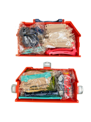 Şehir İstasyonu 69 parça Demiryolu Çantalı Set - 360° Dönme Hareketi & Pilli Tren