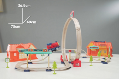 Şehir İstasyonu 69 parça Demiryolu Çantalı Set - 360° Dönme Hareketi & Pilli Tren