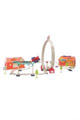 Şehir İstasyonu 69 parça Demiryolu Çantalı Set - 360° Dönme Hareketi & Pilli Tren