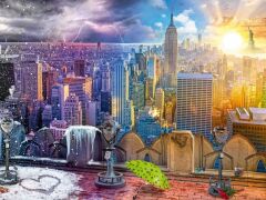 1500 Parça Puzzle New York Kış Ve Yaz (160082)