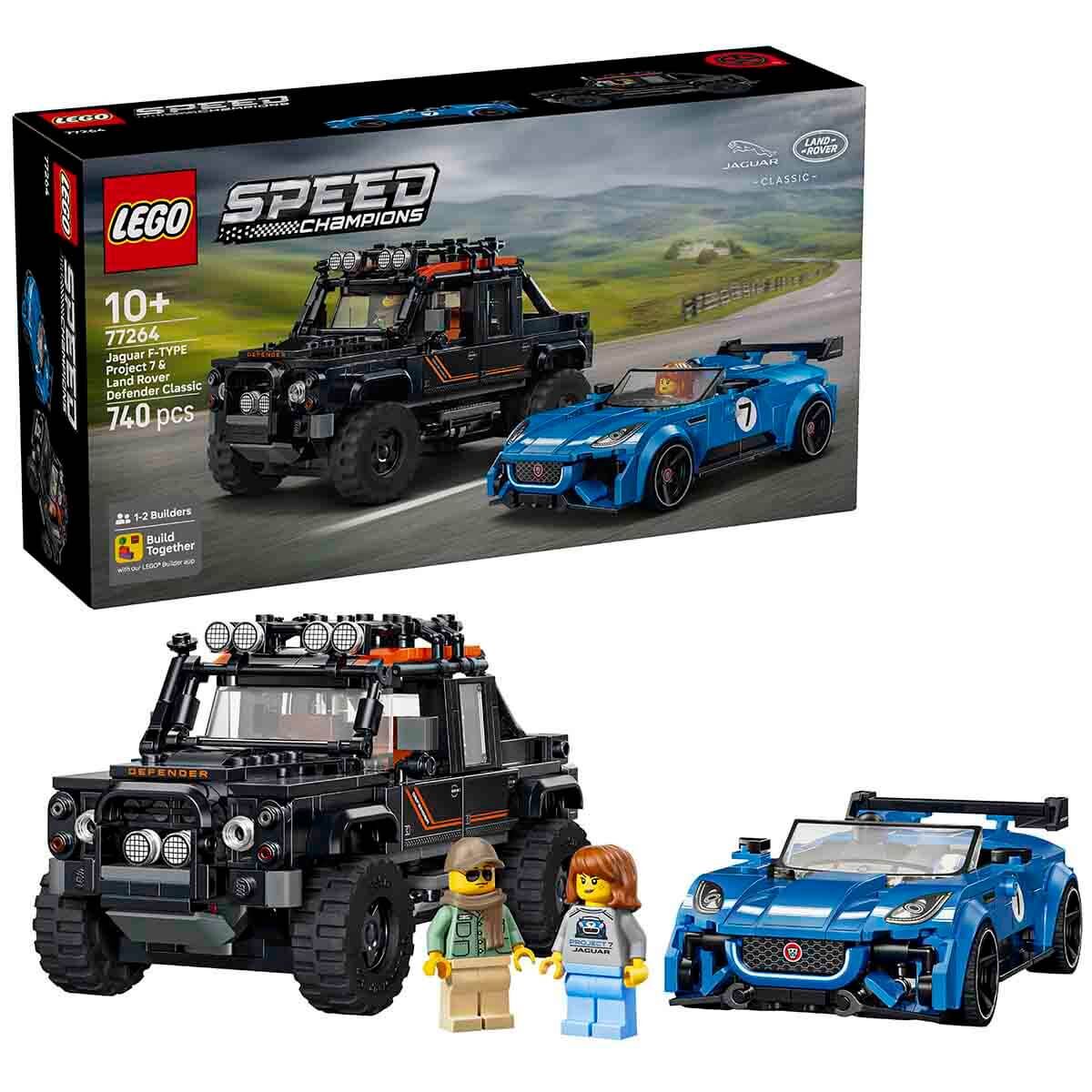 77264 LEGO® Speed Champions Jaguar Project 7 ve Land Rover Defender