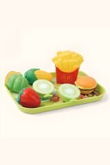 Hamburger Dükkanı Oyun Seti - Dilimlenebilir Çilek, Sebzeler, Hamburger - Oyuncak Patates Kızartması