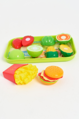 Hamburger Dükkanı Oyun Seti - Dilimlenebilir Çilek, Sebzeler, Hamburger - Oyuncak Patates Kızartması