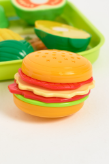 Hamburger Dükkanı Oyun Seti - Dilimlenebilir Çilek, Sebzeler, Hamburger - Oyuncak Patates Kızartması
