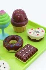 Tatlı Atölyesi Oyun Seti - 9 Parça Oyuncak Pasta, Dondurma, Kurabiye, Donut, Cheesecake, Cupcake & Tepsi
