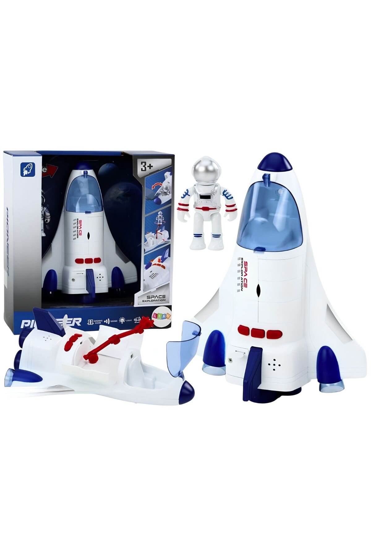 Uzay Gemisi ve Figür Kozmonot - Oyuncak Astronot Figürü ve Uzay Roketi