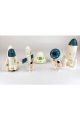 Uzay Aracı Seti, 2 Astronot, Uydu, Uydu Yer İstasyonu - Oyuncak Uzay Kapsülü, Uzay Roketi, Uzay Mekiği