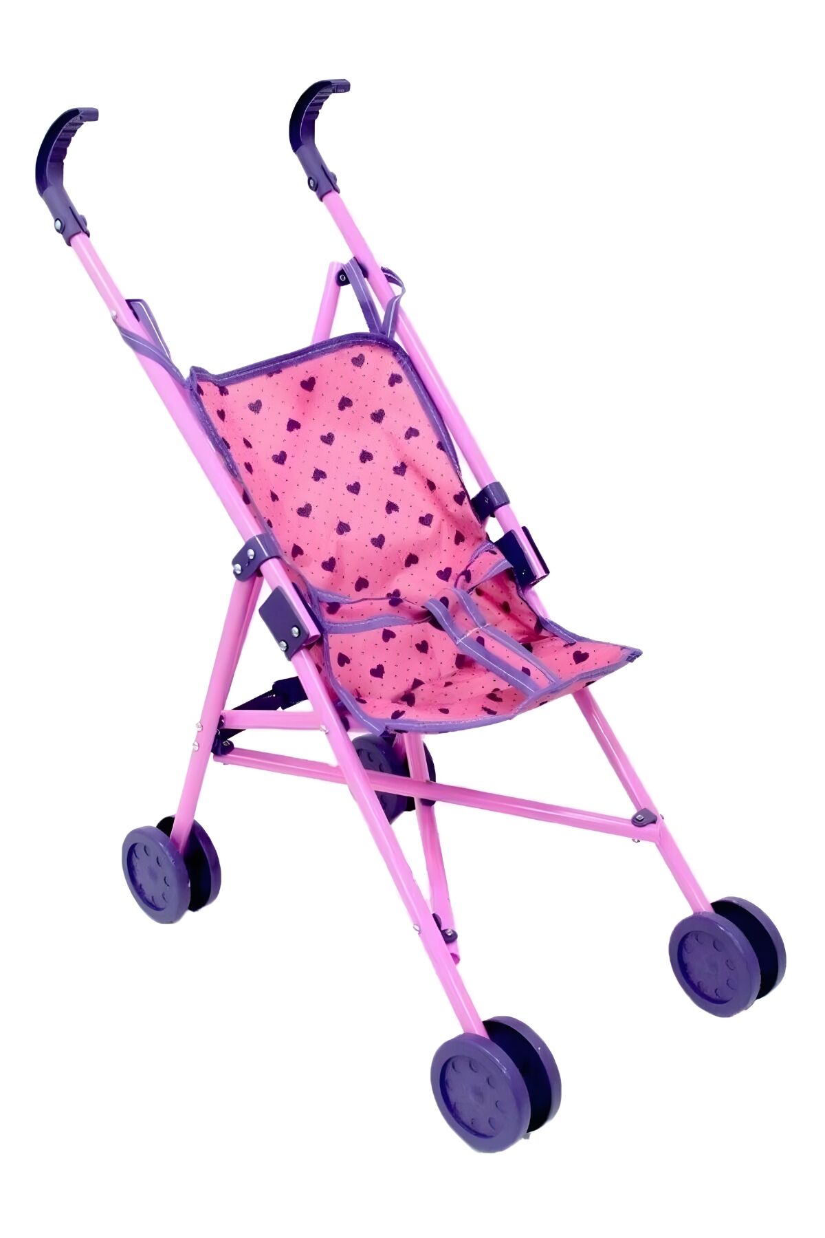 Oyuncak Bebek Arabası - Pembe Katlanabilir Baston Puset