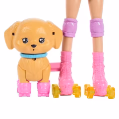 Barbie Paten Eğlencesi ve Sevimli Köpek Oyun Seti- Sarışın-  JMJ44