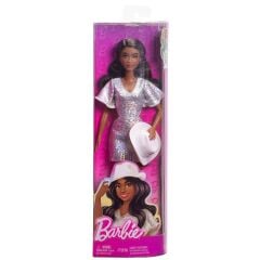 Barbie Metalik Gri Elbiseli Fashionistas-  HYT95