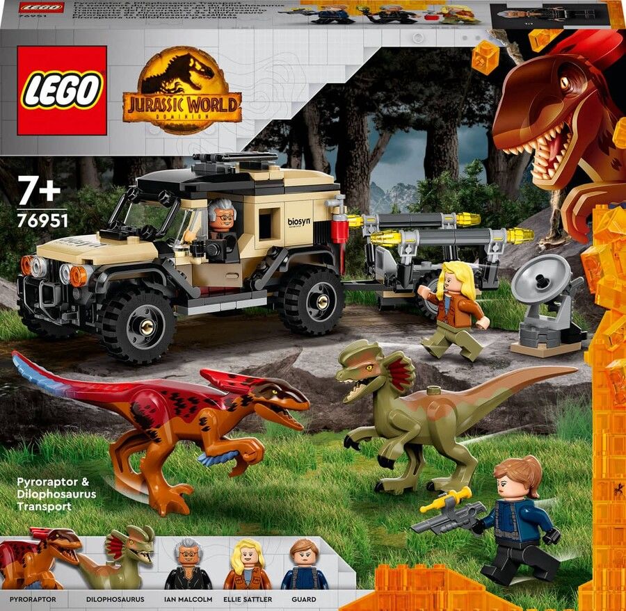 76951 LEGO Jurassic World™ Pyroraptor ve Dilophosaurus Nakliyesi