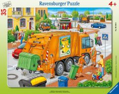 35 Parça Büyük Çerçeve Puzzle Çöp Arabası (063468)