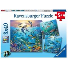 3x49 Parça Puzzle Okyanus Hayvanları (051496)