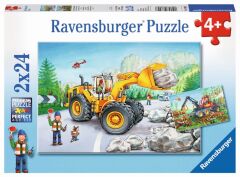 2x24 Parça Puzzle Ekskavatör ve Traktör (078028)