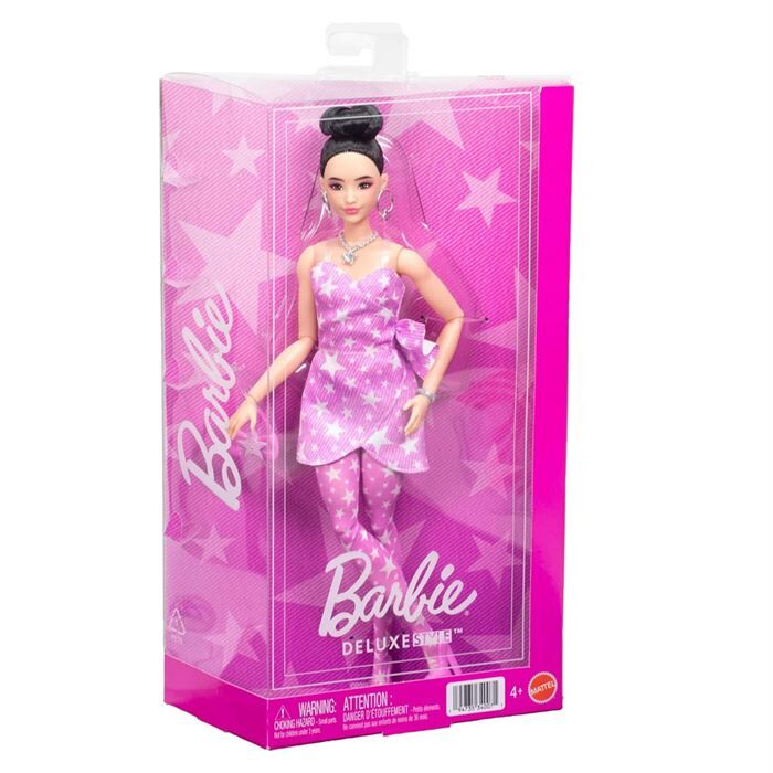 Barbie Deluxe Style Bebekler- HYV24 -Yıldız Desenli Elbileli-  JJN71