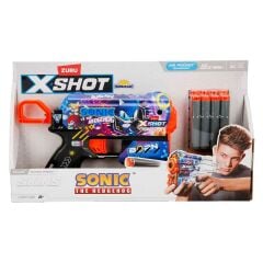 X-Shot Skins Flux Sonic The Hedgehog 8 Mermili Sünger Dart Atan Silah 21 cm - Retro