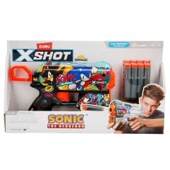 X-Shot Skins Flux Sonic The Hedgehog 8 Mermili Sünger Dart Atan Silah 21 cm - Retro