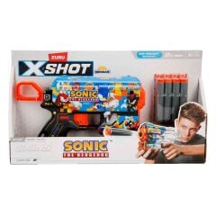 X-Shot Skins Flux Sonic The Hedgehog 8 Mermili Sünger Dart Atan Silah 21 cm - Retro
