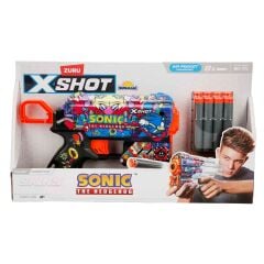 X-Shot Skins Flux Sonic The Hedgehog 8 Mermili Sünger Dart Atan Silah 21 cm - Retro