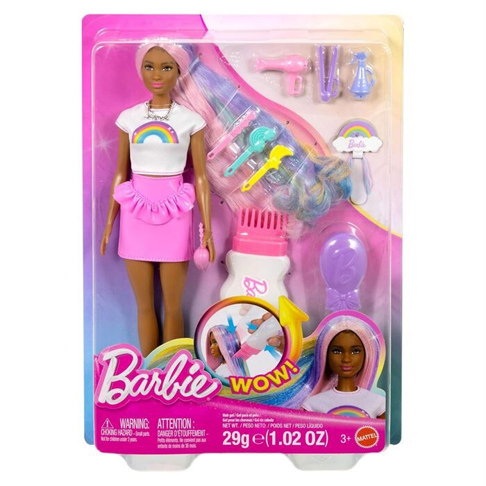Barbie Gökkuşağı Saçlar Bebeği- JJP06  -Kahverengi Saçlı- JJP08