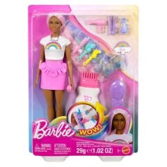 Barbie Gökkuşağı Saçlar Bebeği- JJP06  -Kahverengi Saçlı- JJP08