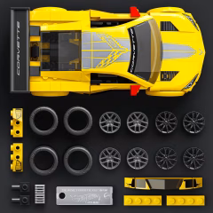 Mattel Brick Shop Hot Wheels Speed  Serisi Corvette-  JKR19