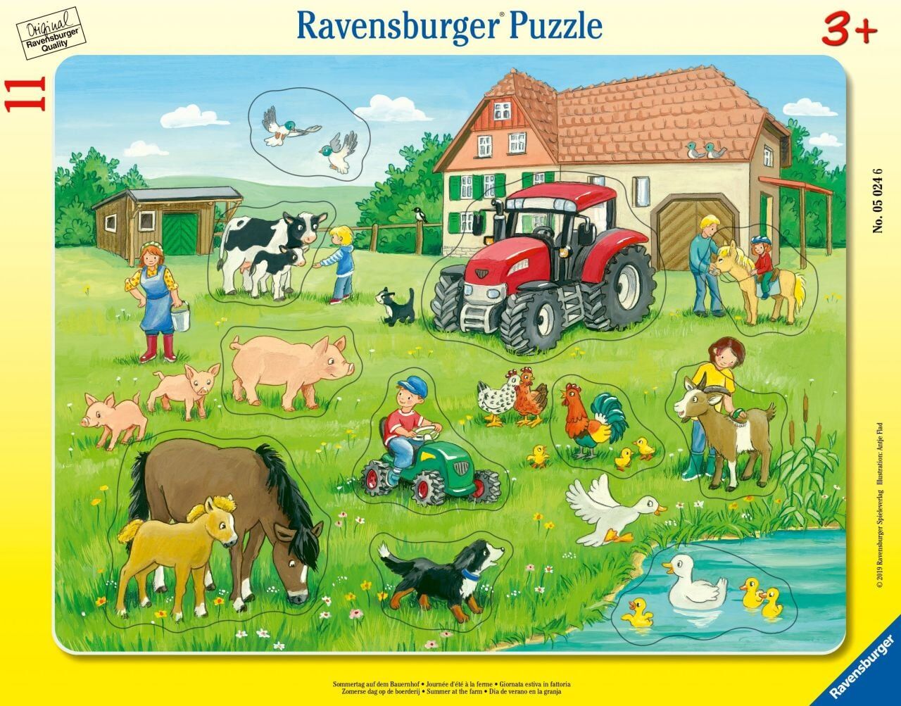 Ravensburger 11 Parçalı Büyük Çerçeveli Puzzle Köyde Yaz (050246)