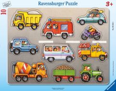 Ravensburger 10 Parçalı Büyük Çerçeveli Puzzle Araçlar (052325)
