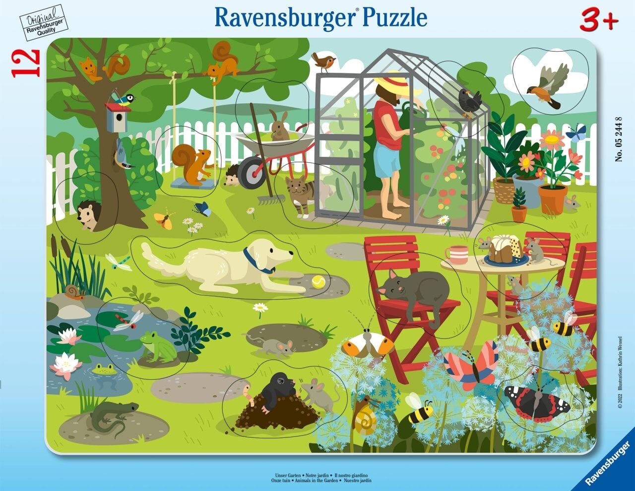Ravensburger 12 Parçalı Büyük Çerçeveli Puzzle Bahçede (052448)