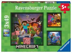 Ravensburger 3x49 Parçalı Puzzle Minecraft (056217)
