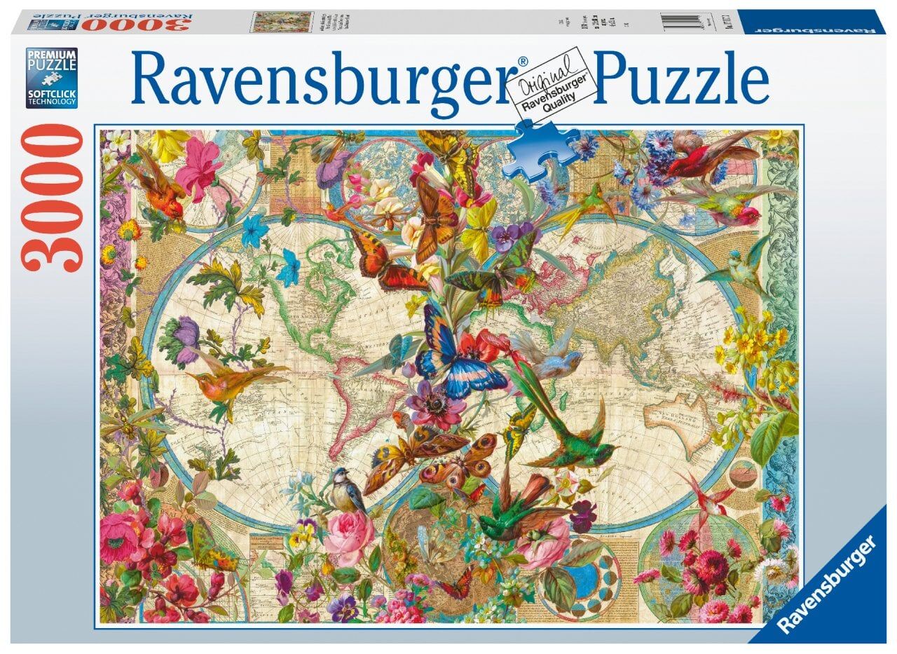 Ravensburger 3000 Parçalı Puzzle Çiçekli Harita (171170)