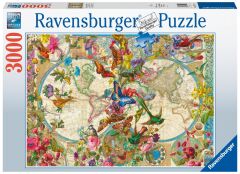 Ravensburger 3000 Parçalı Puzzle Çiçekli Harita (171170)